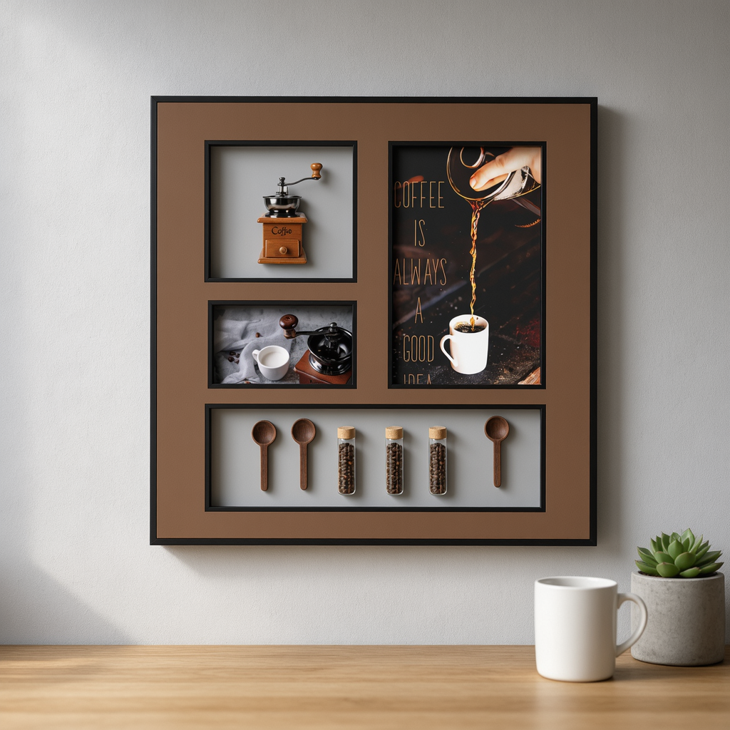 Vintage Coffee Bar Multi Window Wall Decor