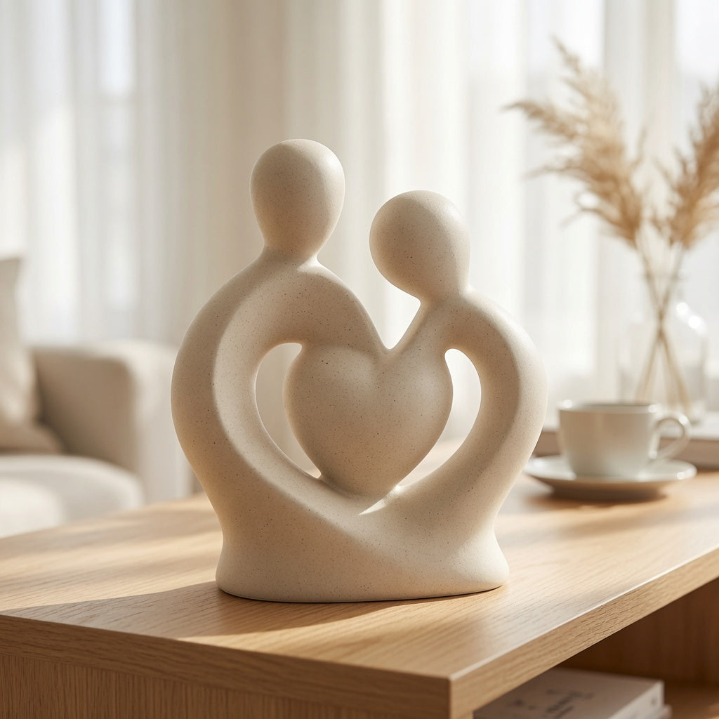 Elegant Devotion Couple Ceramic Statue