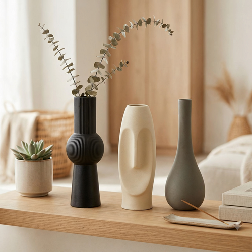 Modern Ceramic Vase Trio