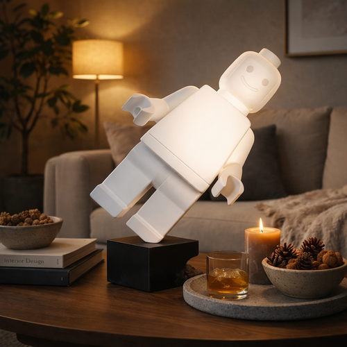 Blockman Matte White Pop Art Sculpture