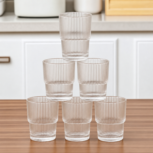 Artisan Fluted Highball Glassware Set of 6