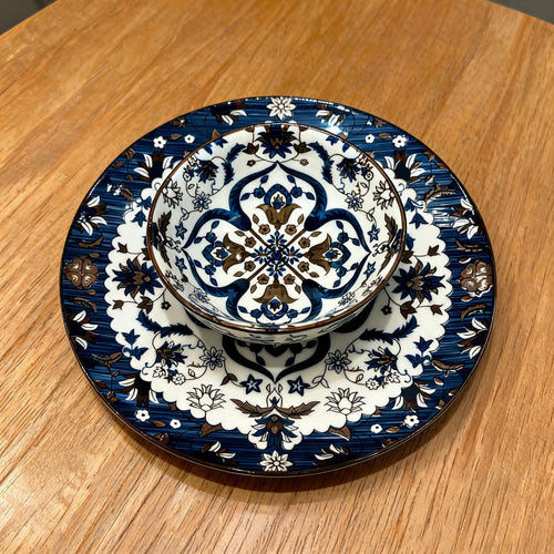 Iznik Royal Blue & Bronze Serveware Collection