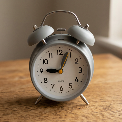 Retro Twin Bell Analog Desk & Alarm Clock