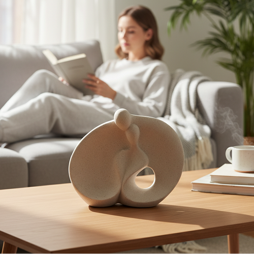 Abstract Ceramic Couple Sculpture