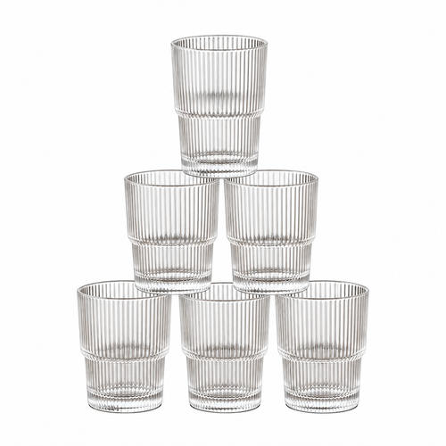 Artisan Fluted Highball Glassware Set of 6