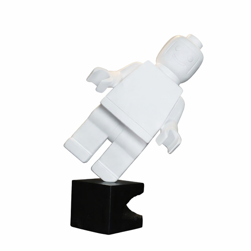 Blockman Matte White Pop Art Sculpture