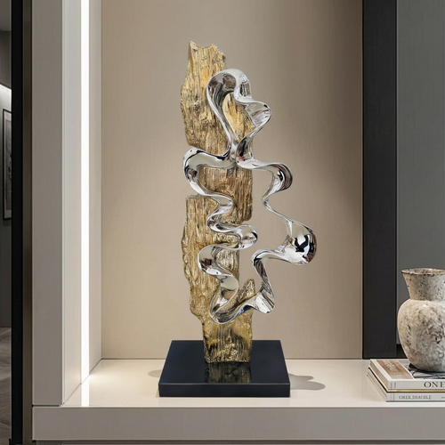 Abstract Fluidity Metallic Sculpture