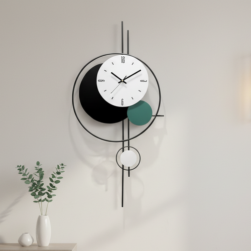 Minimalist Geometric Pendulum Wall Clock