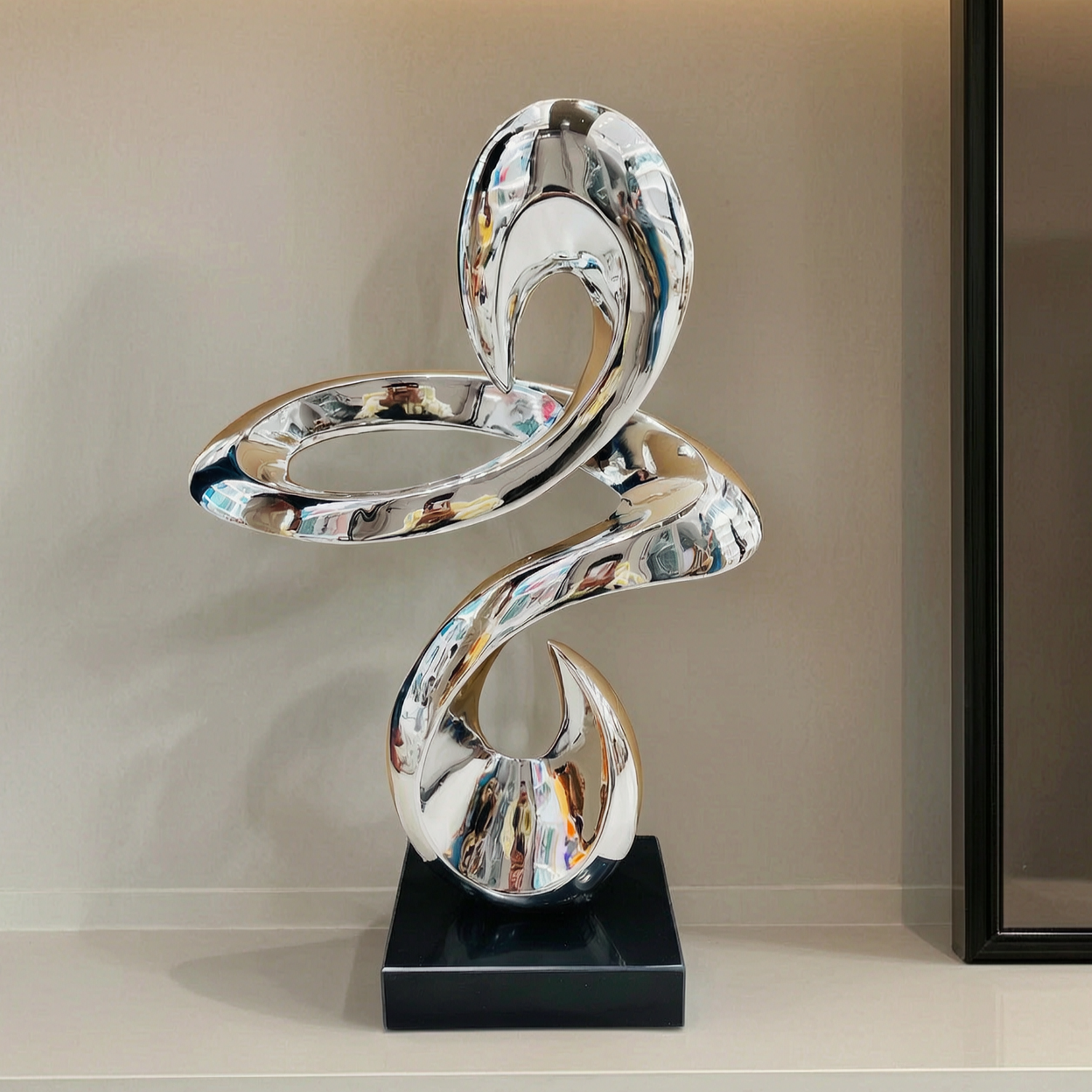 Elegant Infinity Chrome Sculpture