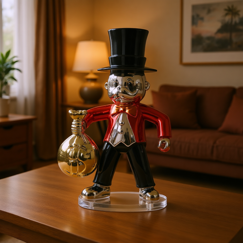 Chrome & Gold Finish Wealth Mascot Statue