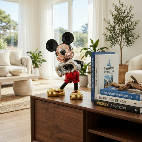 Chrome Mickey Mouse Heart Sculpture