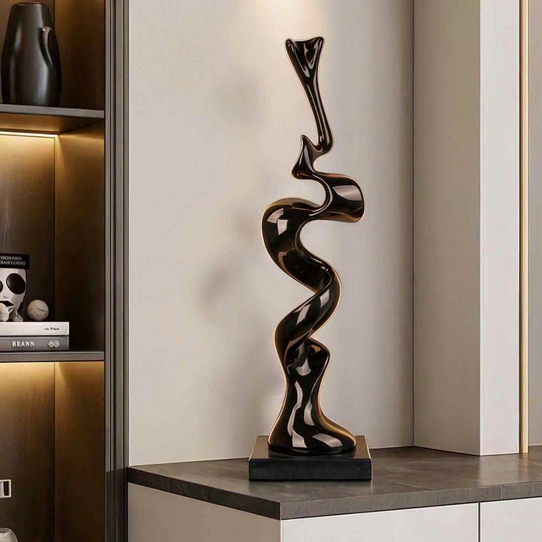 Modern Infinite Flow Ribbon Figurine