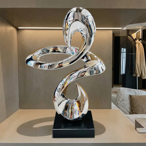 Elegant Infinity Chrome Sculpture