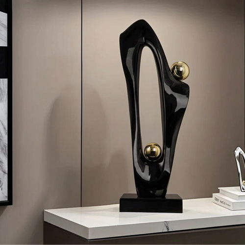 Modern Black & Gold Pinball Sculpture