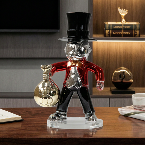 Chrome & Gold Finish Wealth Mascot Statue
