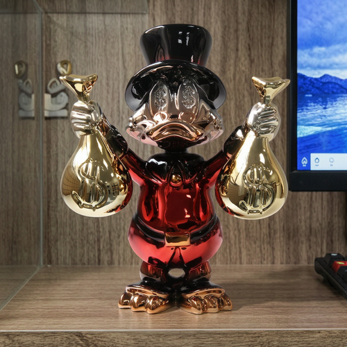 Elegant Fortune Duck Sculpture