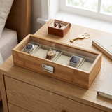 Elegant Bamboo Watch Box with Glass Top