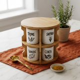 Botanical Printed Ceramic Spice Container Set