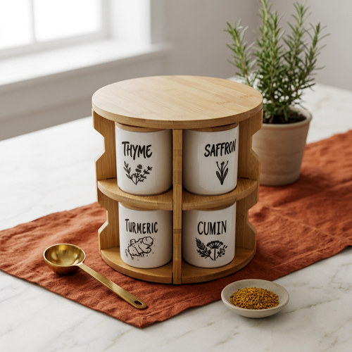Botanical Printed Ceramic Spice Container Set