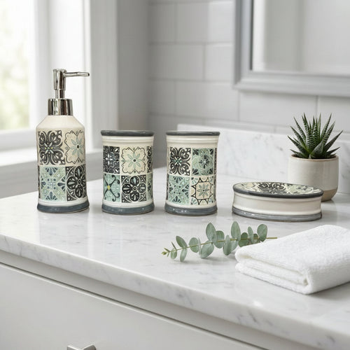 Premium Ceramic Bathroom Set of 4