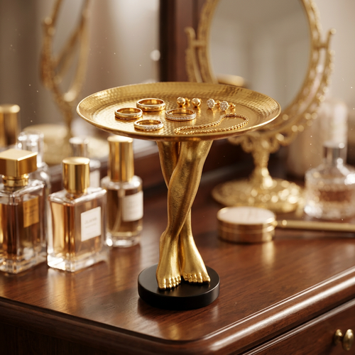 Gold Legs Decorative Tray Sculpture