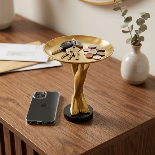 Gold Legs Decorative Tray Sculpture