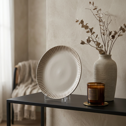 Minimalist Matte Cream Serving Dish Plate 10.5 Inch