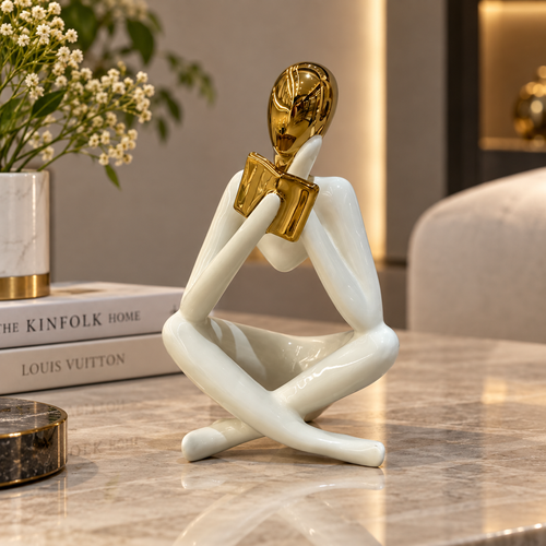 Luxury Ceramic Seated Reader Figurine