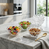 Elegant Crystal Glass Dessert & Snack Bowls Set of 6
