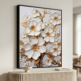 Gilded Blossoms 3D Relief Canvas Art