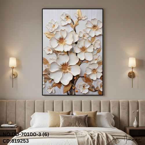 Gilded Blossoms 3D Relief Canvas Art