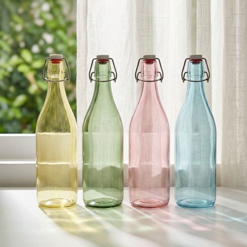 Vintage Tinted Water Carafe with Clip Closure