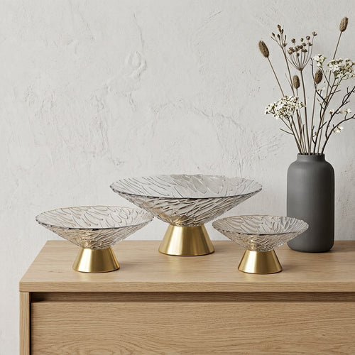 Imperial Wave Pedestal Bowl Set of 3