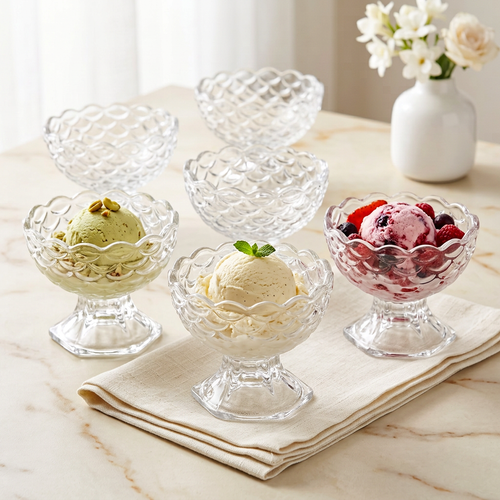 Premium Glass Ice Cream Cup Set of 6