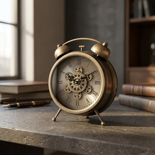 Celestial Gyroscope Gold & Black Desk Clock