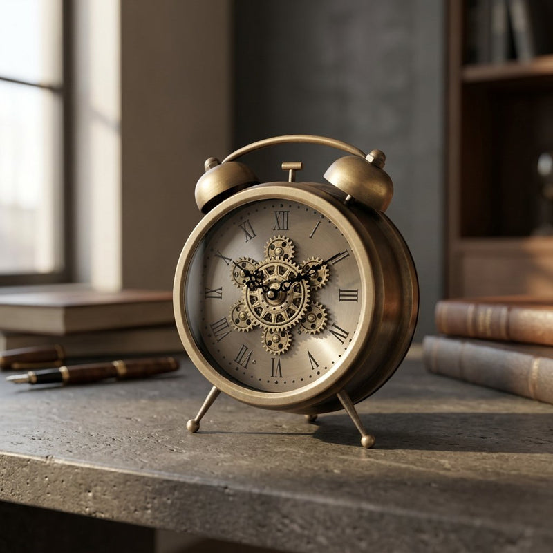 Celestial Gyroscope Gold & Black Desk Clock