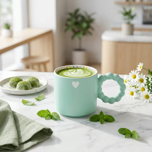 Bubble Handle Pastel Ceramic Mug