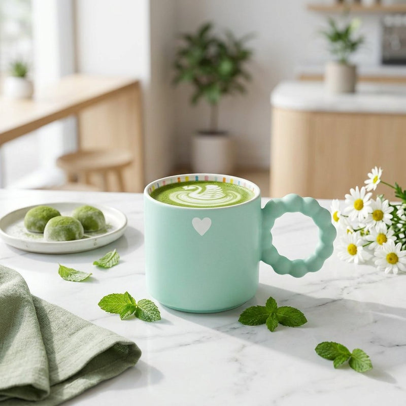 Bubble Handle Pastel Ceramic Mug