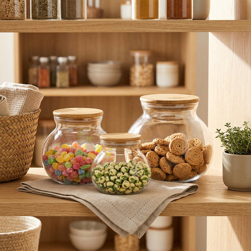 Sphere Organic 3-Piece Glass Canister Set