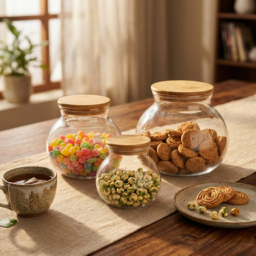 Sphere Organic 3-Piece Glass Canister Set