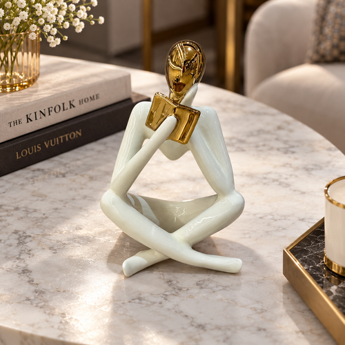 Luxury Ceramic Seated Reader Figurine