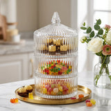 3 Tier Stackable Glass Candy Jar with Lid