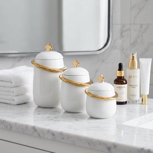 Celestia Saturn Ceramic Canister Set of 3
