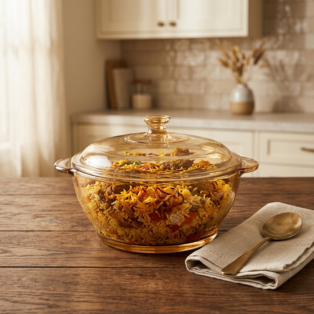 Elegant Diamond Tinted Glass Casserole Dish with Lid