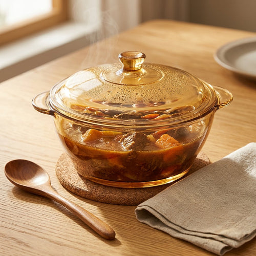 Elegant Diamond Tinted Glass Casserole Dish with Lid