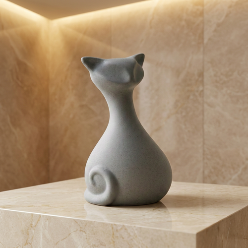 Artisan Minimalist Cat Sculpture