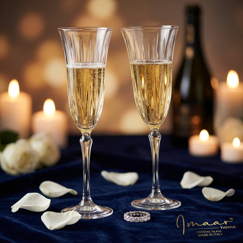 Elegant Italian Crystal Champagne Glasses
