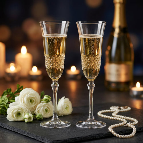 Imperial Italian Glassware with Sculpted Stem