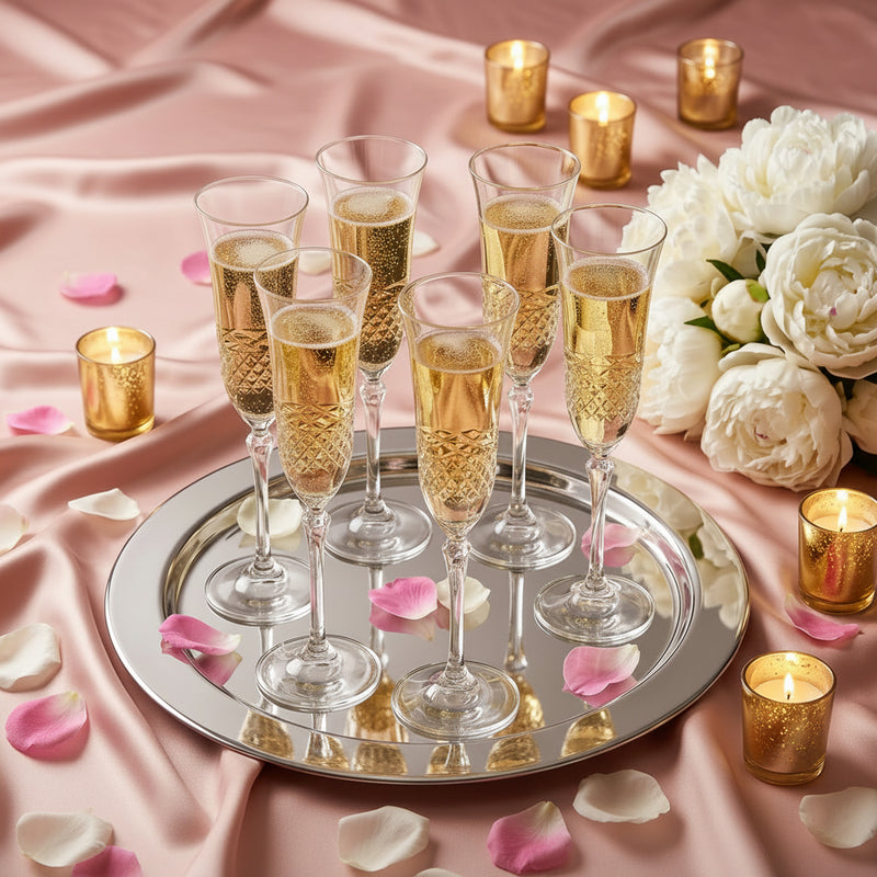 Imperial Italian Glassware with Sculpted Stem