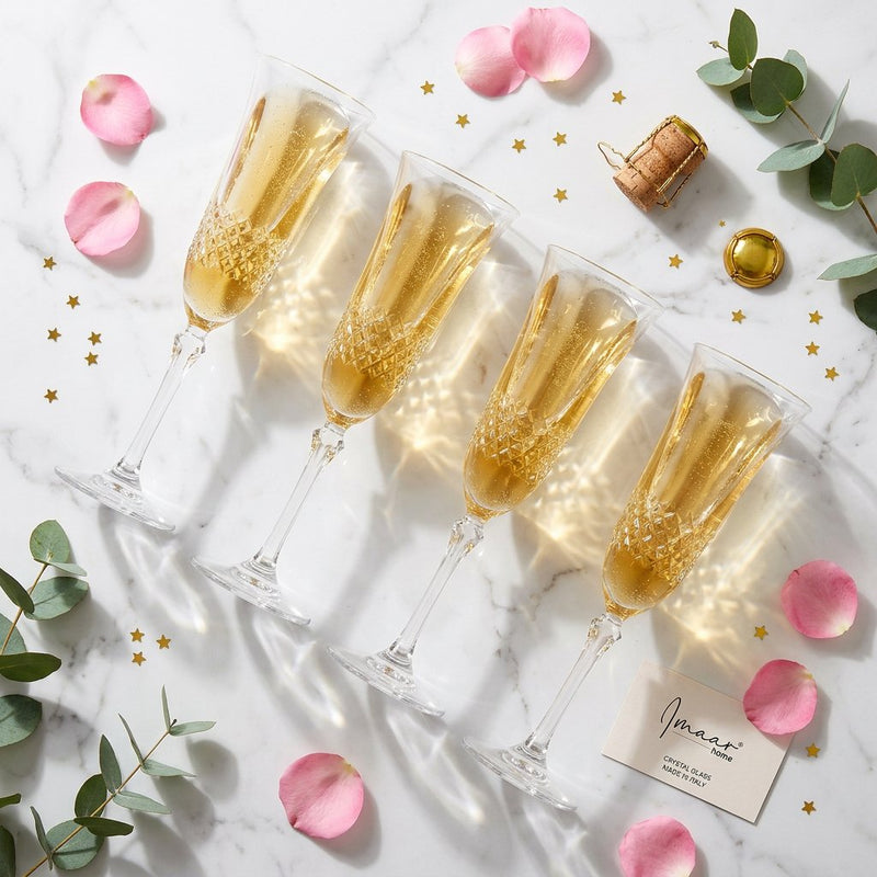Imperial Italian Glassware with Sculpted Stem